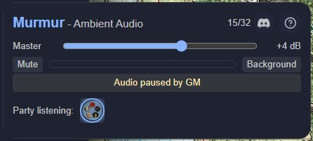 Player's popover showing 'Audio paused' warning